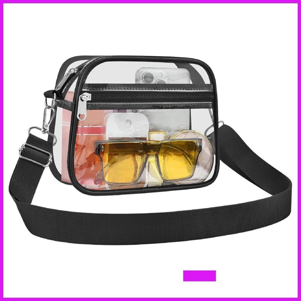 Clear Stadium Bag Transparent Crossbody Purse Event Approved Waterproof PVC